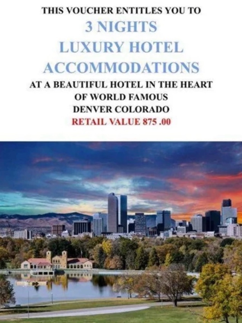 3 Nights Luxury Hotel Accommodations - Denver Voucher